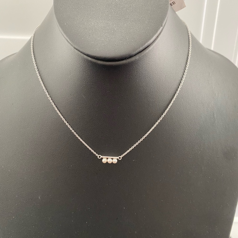 CB NWT Sterling Silver Necklace with Pearls